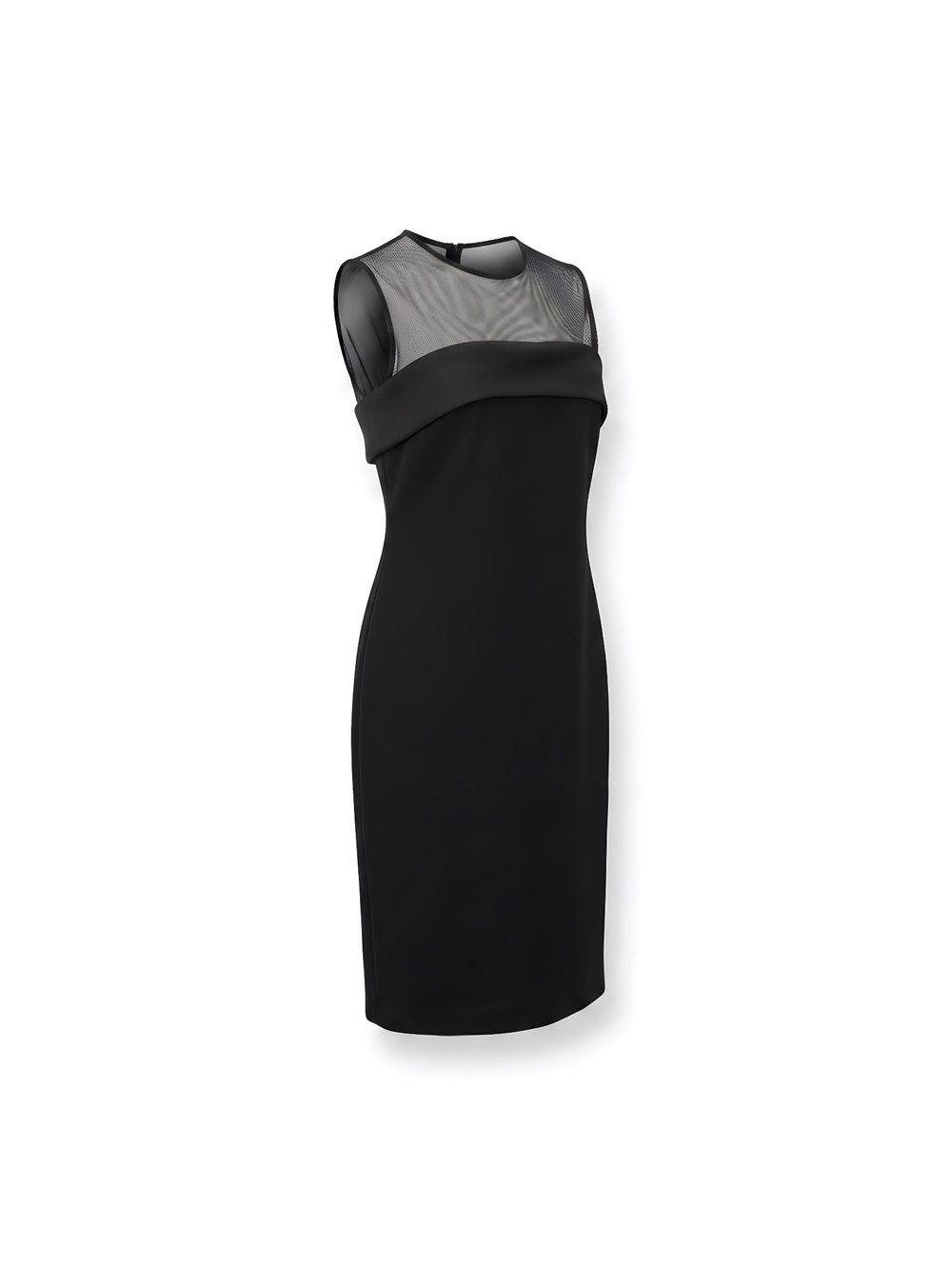 Mother of the Bride /Groom Sale - Calvin Klein Black Midi Dress with Sheer Yoke